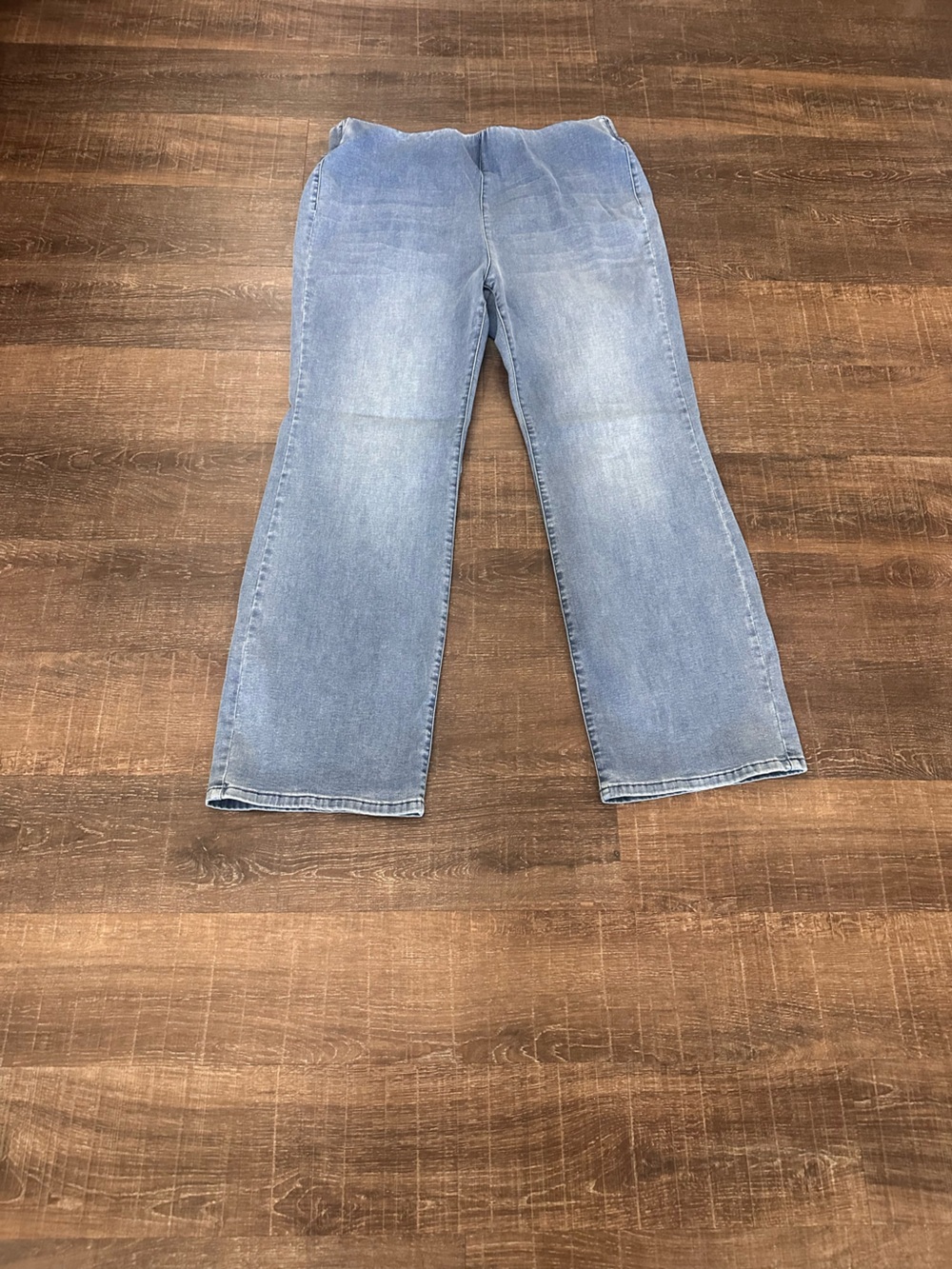 Soft Surroundings Wide Leg Light Denim Wash Pull On Jeans Size XL